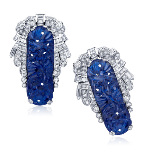 Customized Blue Sapphire Earrings