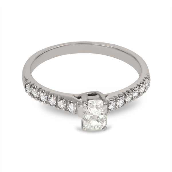 DPEG0008 Solitaire with Pave Diamond Side Setting Engagement Ring